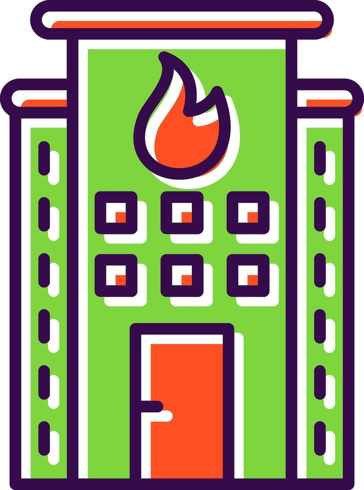Fire Station filled Design Icon vector