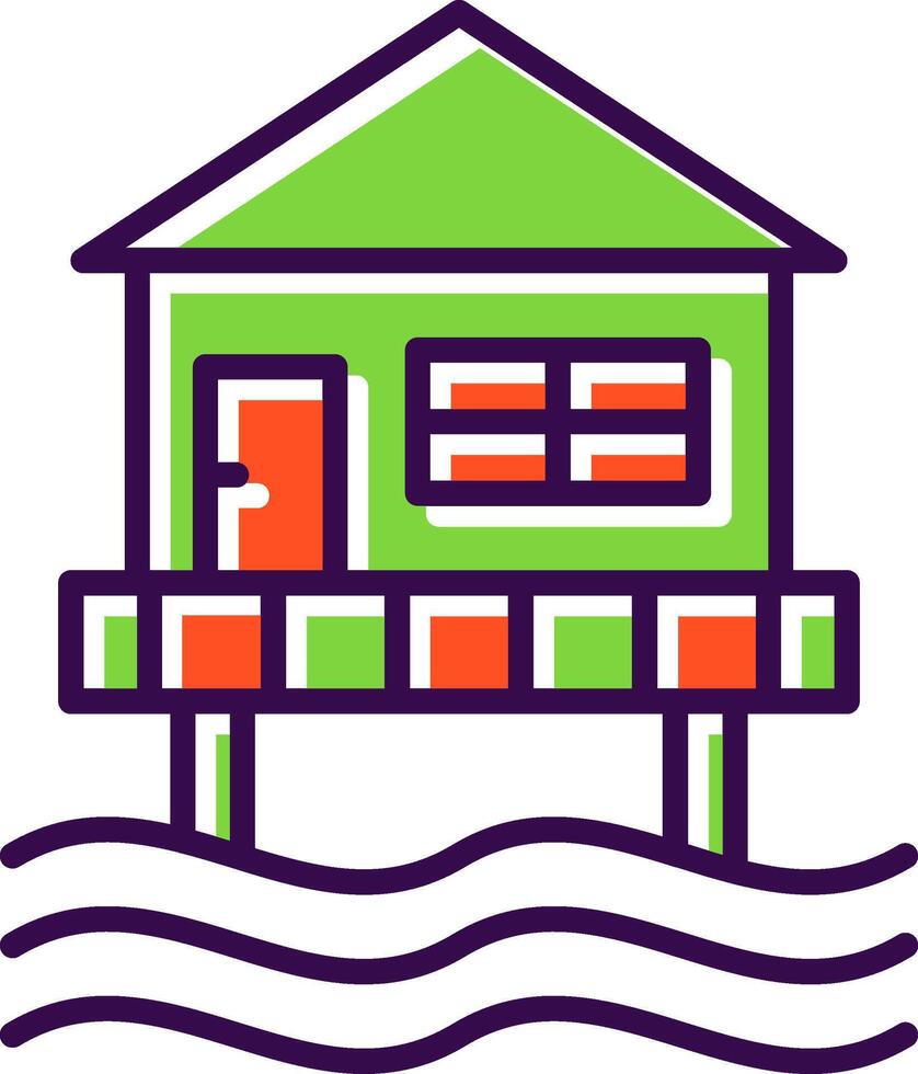 Beach Hut filled Design Icon vector