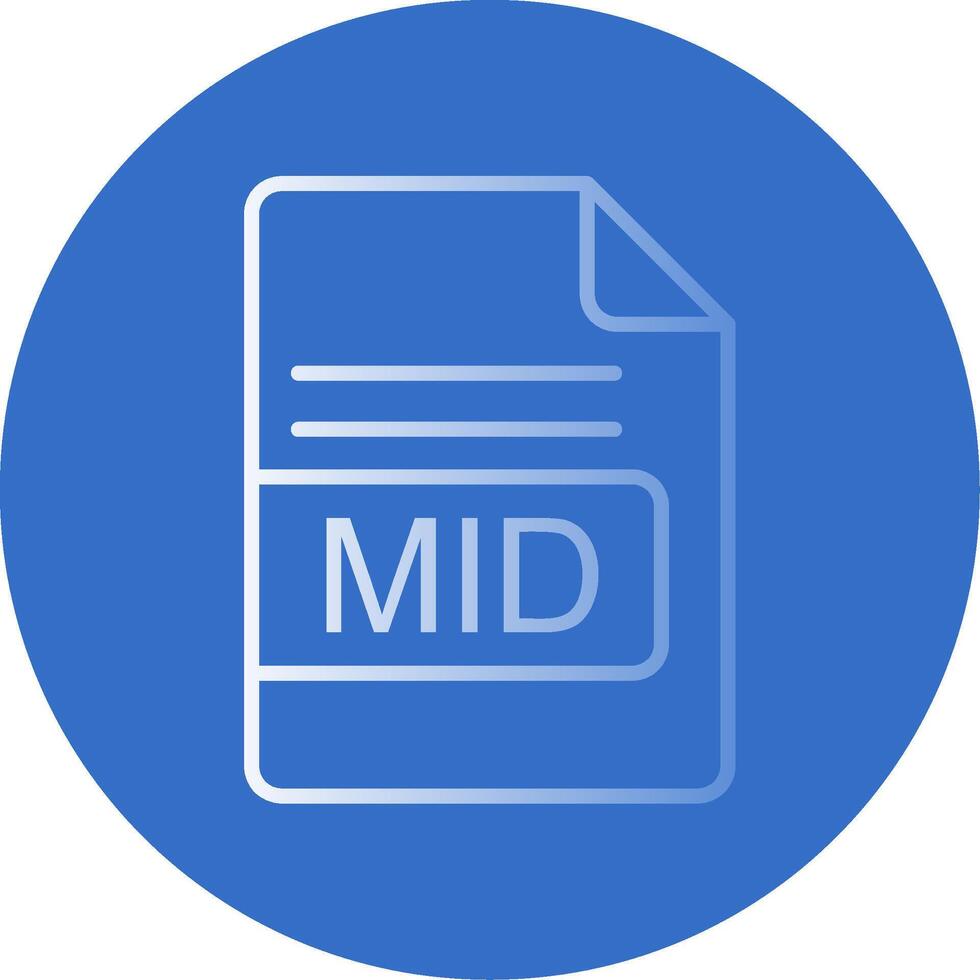 MID File Format Flat Bubble Icon vector