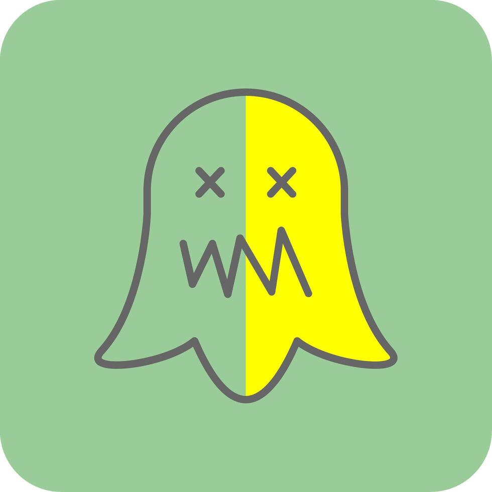 fantasma lleno amarillo icono vector