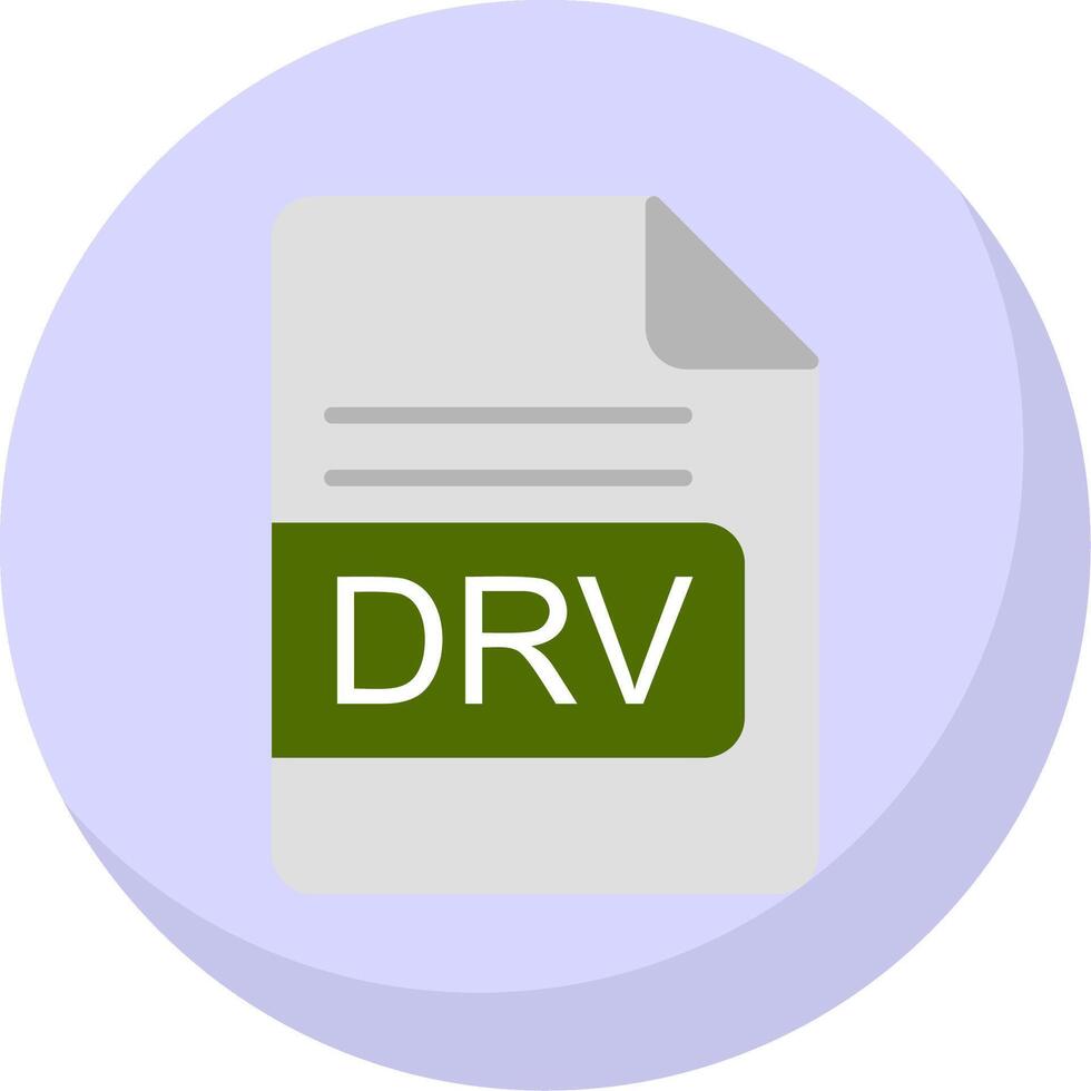 drv archivo formato plano burbuja icono vector