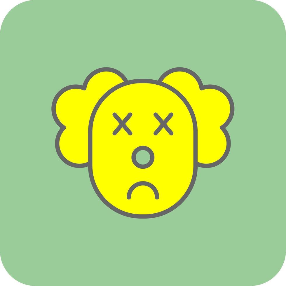 Clown Filled Yellow Icon vector