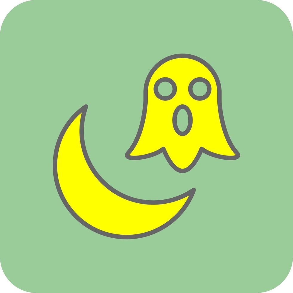 Halloween Moon Filled Yellow Icon vector