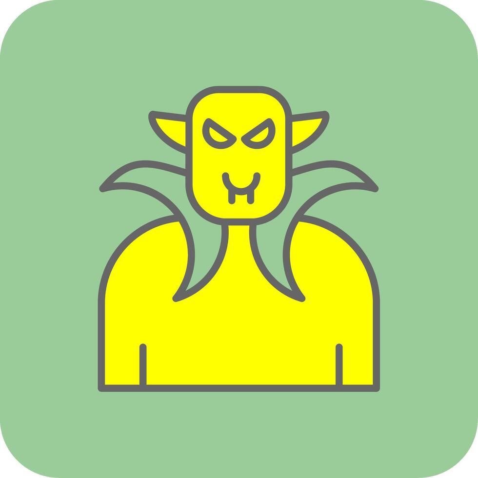 Dracula Filled Yellow Icon vector