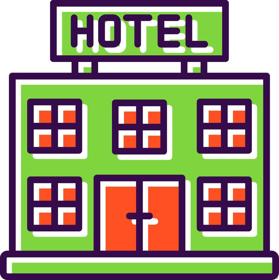 Hotel filled Design Icon vector