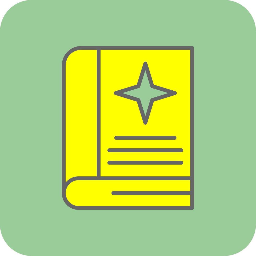 Spell Book Filled Yellow Icon vector