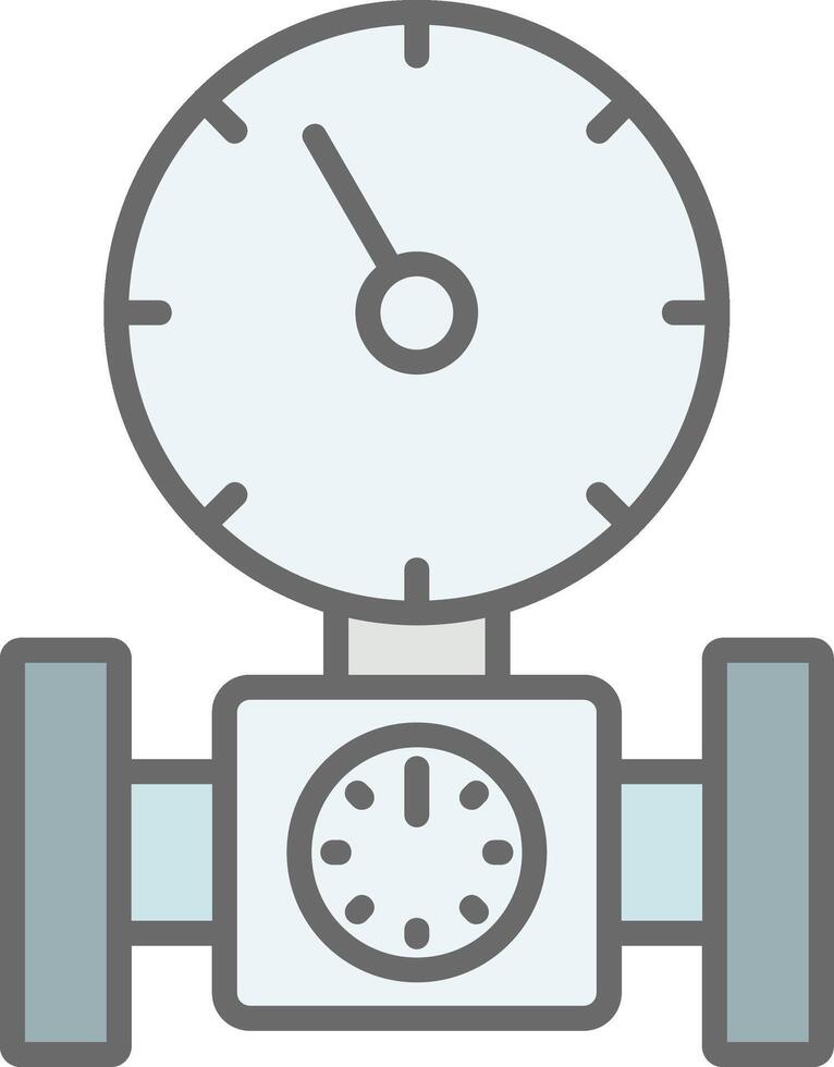 Pressure Gauge Line Filled Light Icon vector