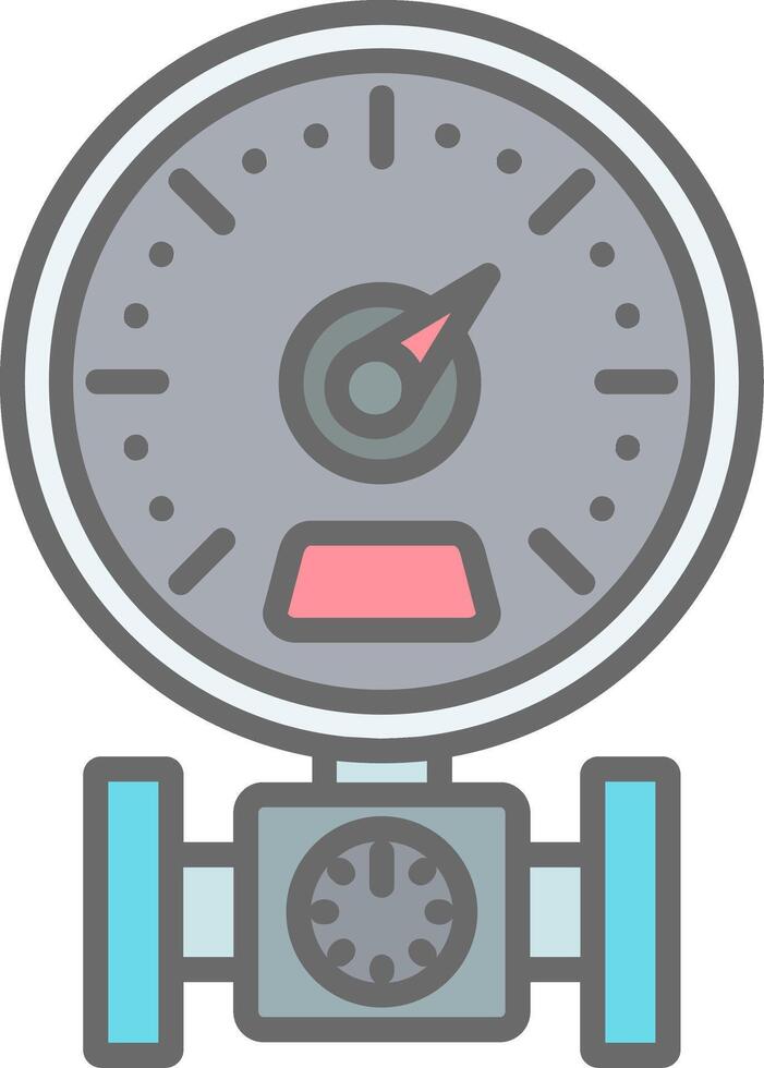 Pressure Gauge Line Filled Light Icon vector