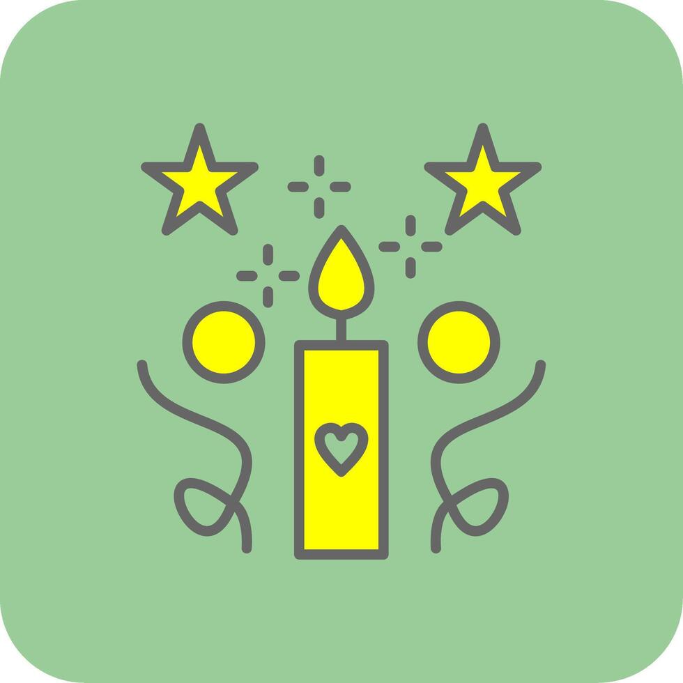 Candles Filled Yellow Icon vector