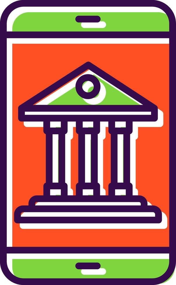 Mobile Banking filled Design Icon vector