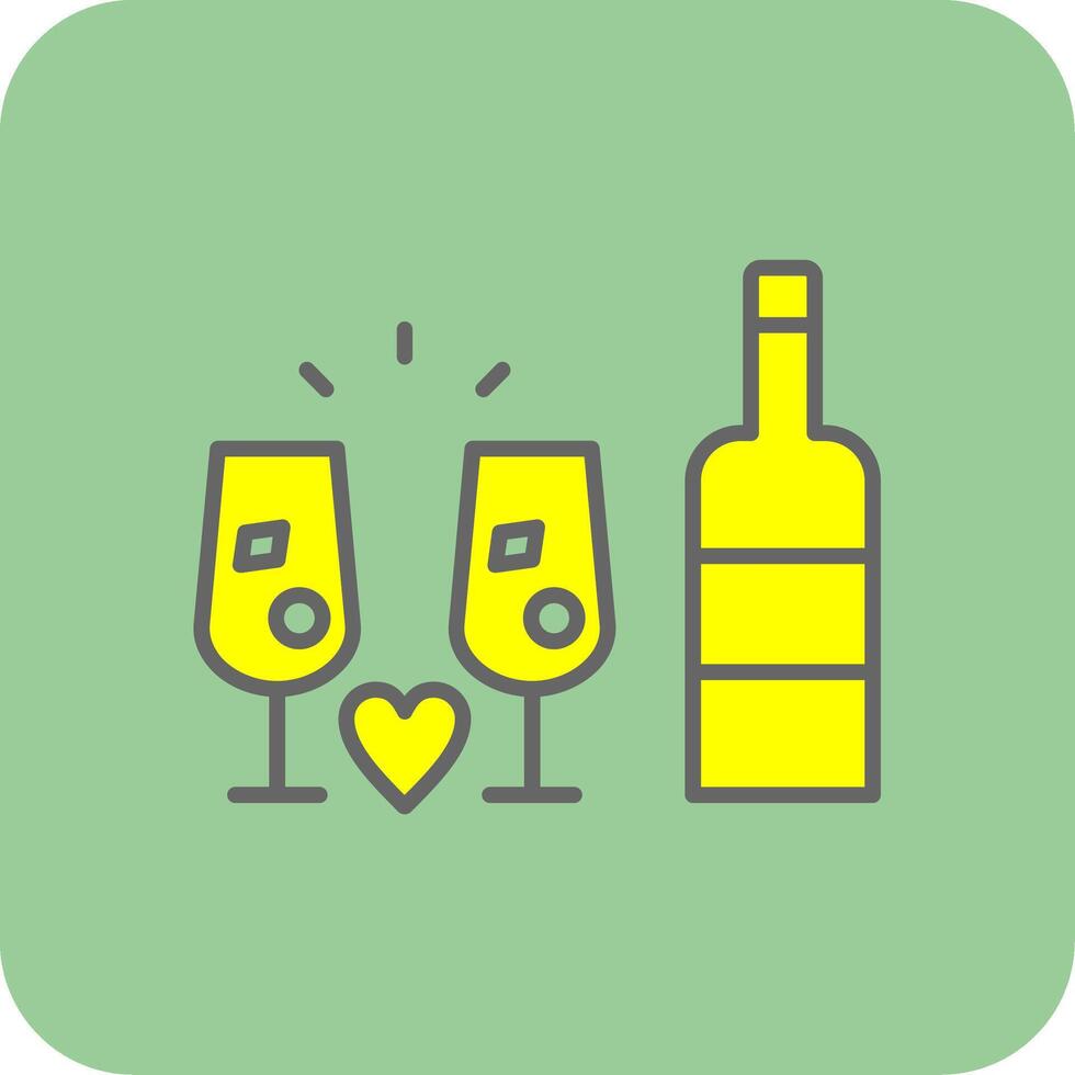 Drink Filled Yellow Icon vector