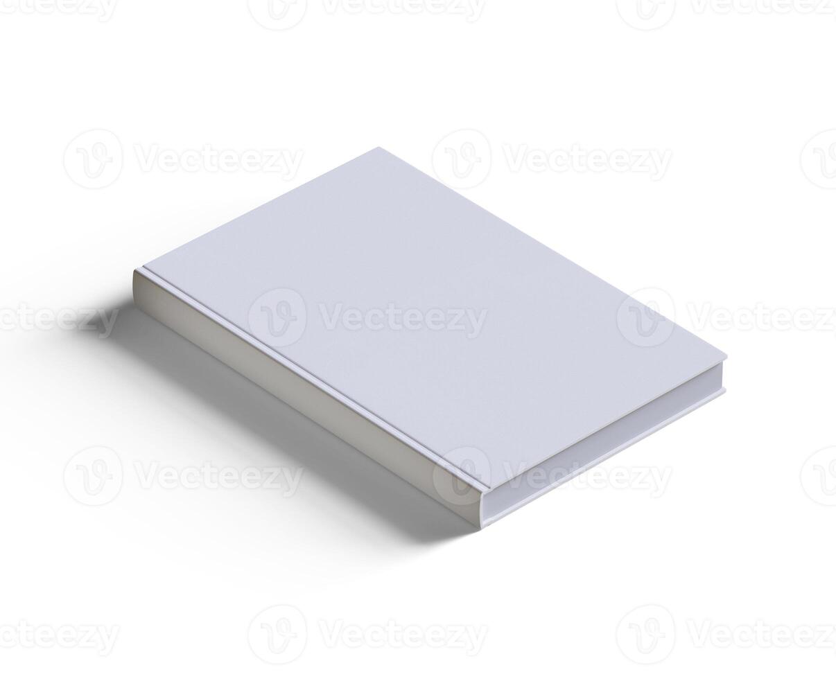 Hardcover book white color 3D render photo
