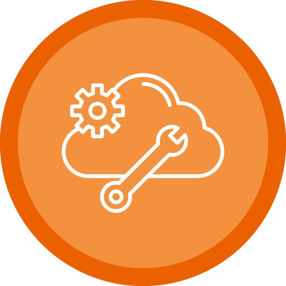 Cloud Computing Line Multi Circle Icon vector