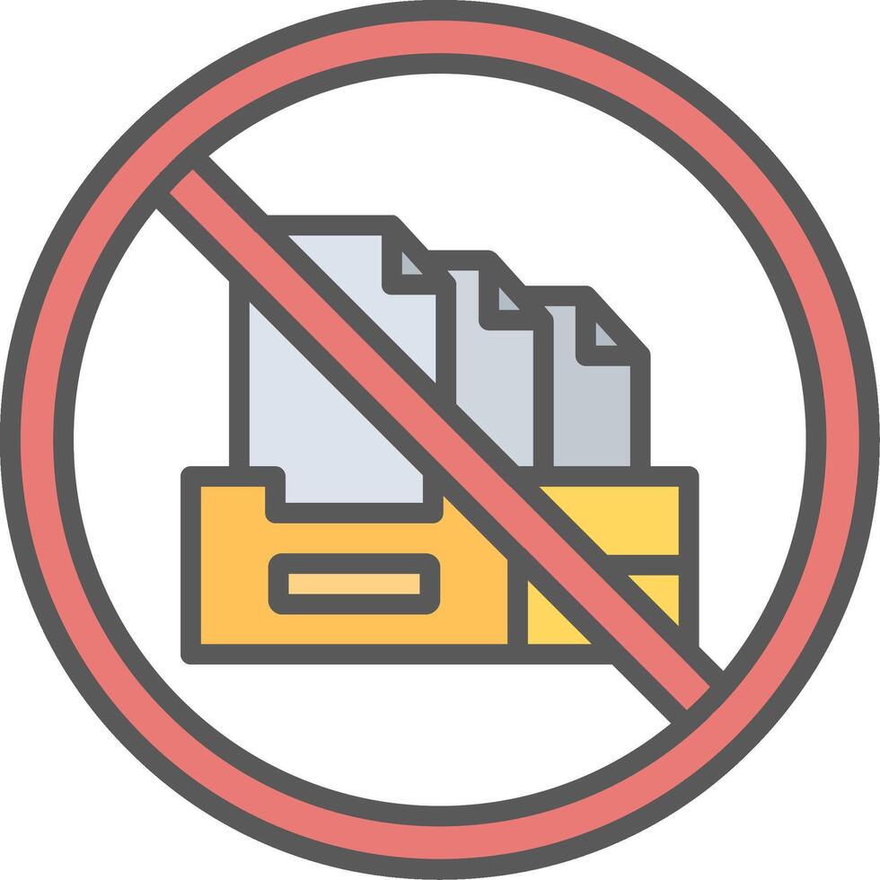 prohibido firmar línea lleno ligero icono vector