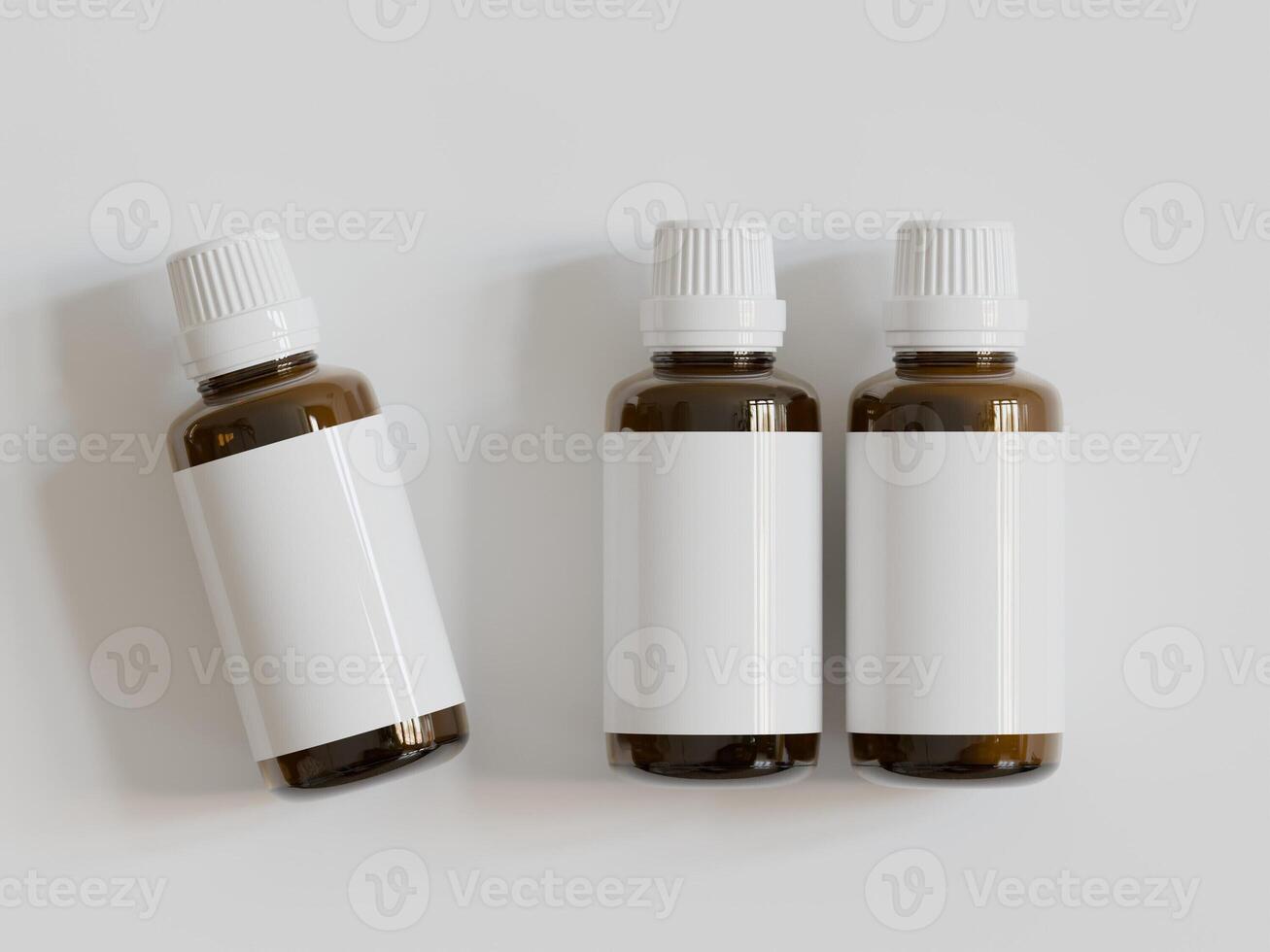 Dropper Bottle Mock-Up - Blank Label on white or bright background photo