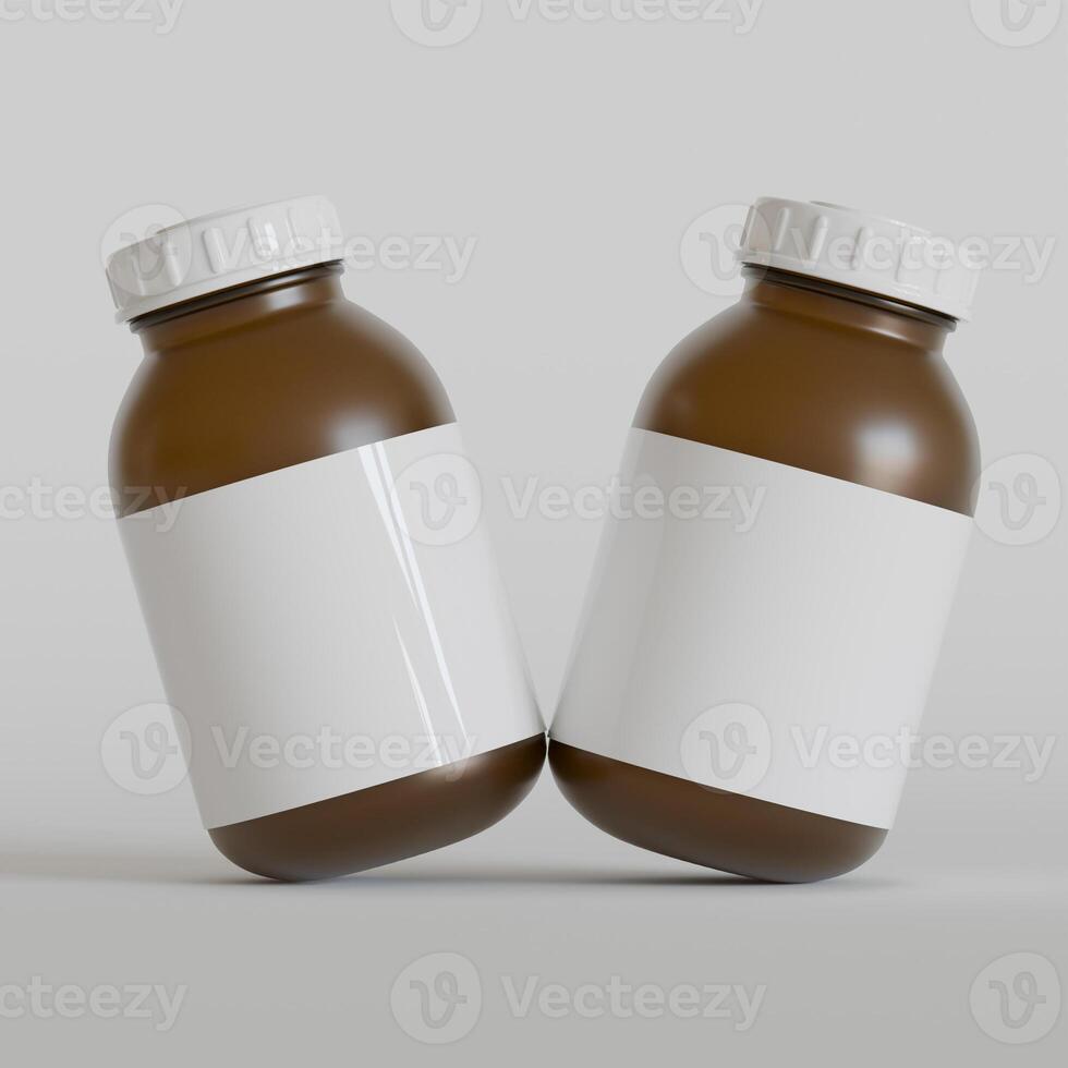 medicina píldora botella aislado en un blanco antecedentes 3d representación ilustración foto
