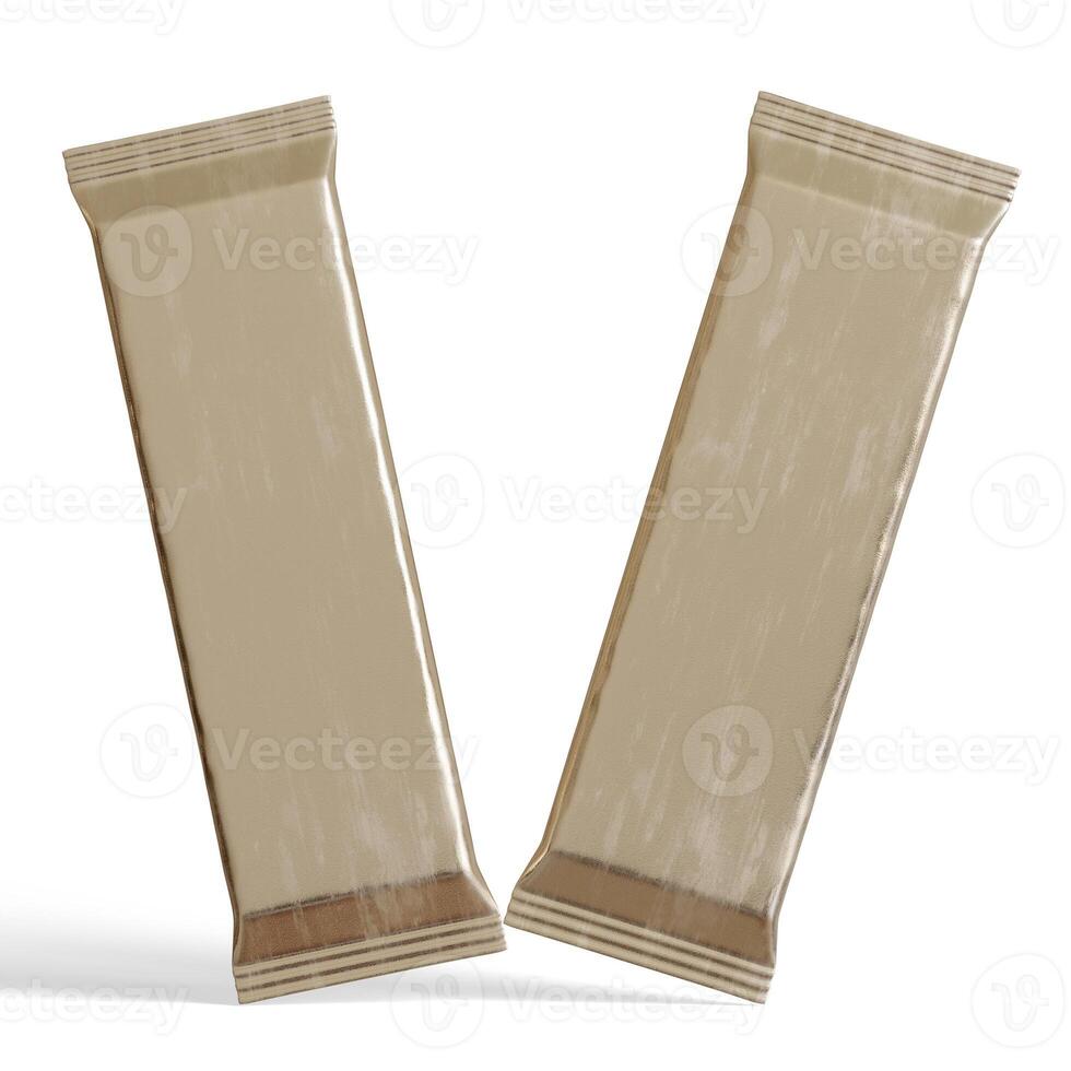 Chocolate Bar Mockup, Illustration 3D on white background photo