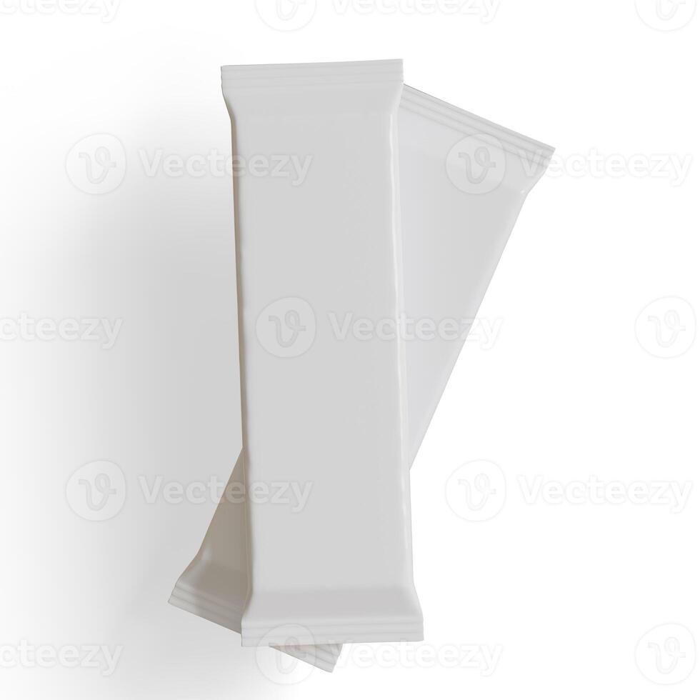 Snack bar packaging white color realistic texture 3D rendered photo