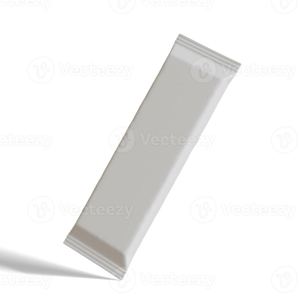 Snack bar packaging white color realistic texture 3D rendered photo