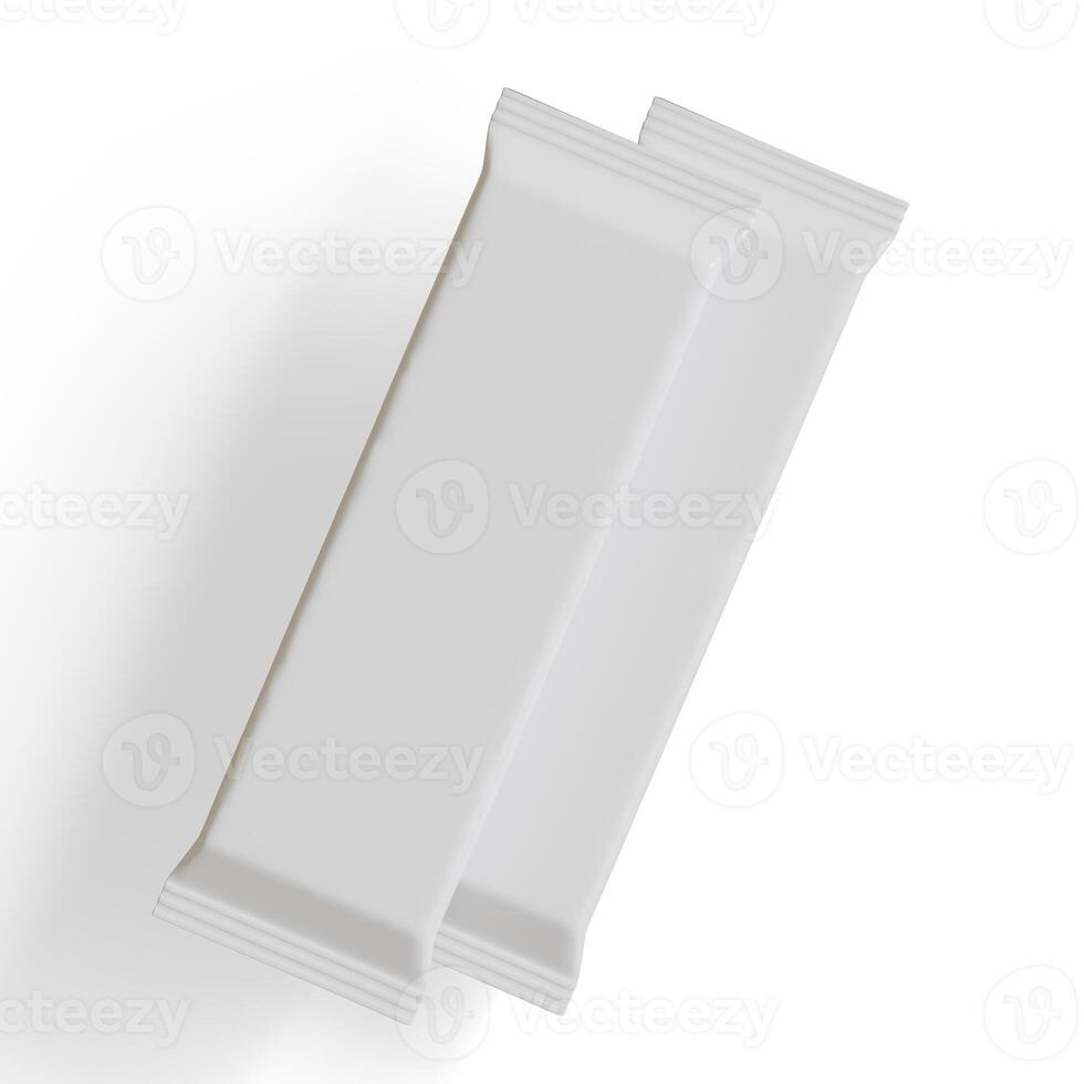 Snack bar packaging white color realistic texture 3D rendered photo