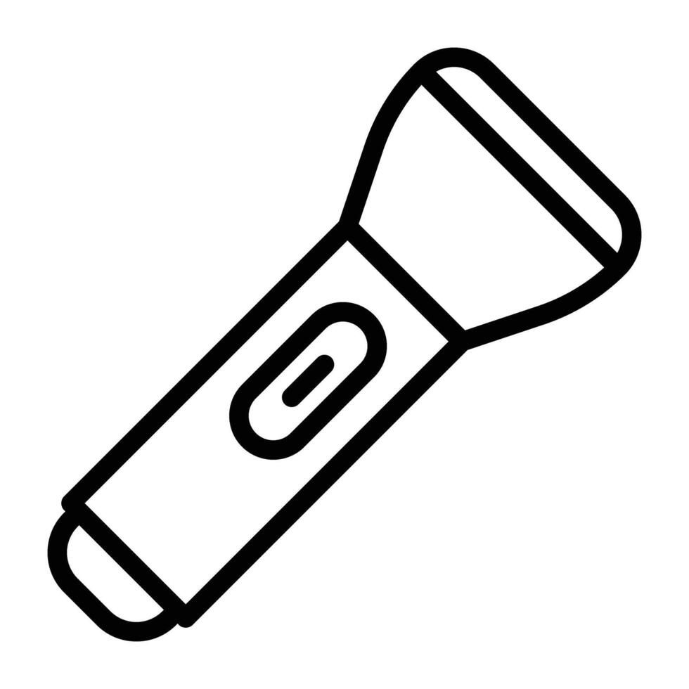 Flashlight Line Icon Design vector