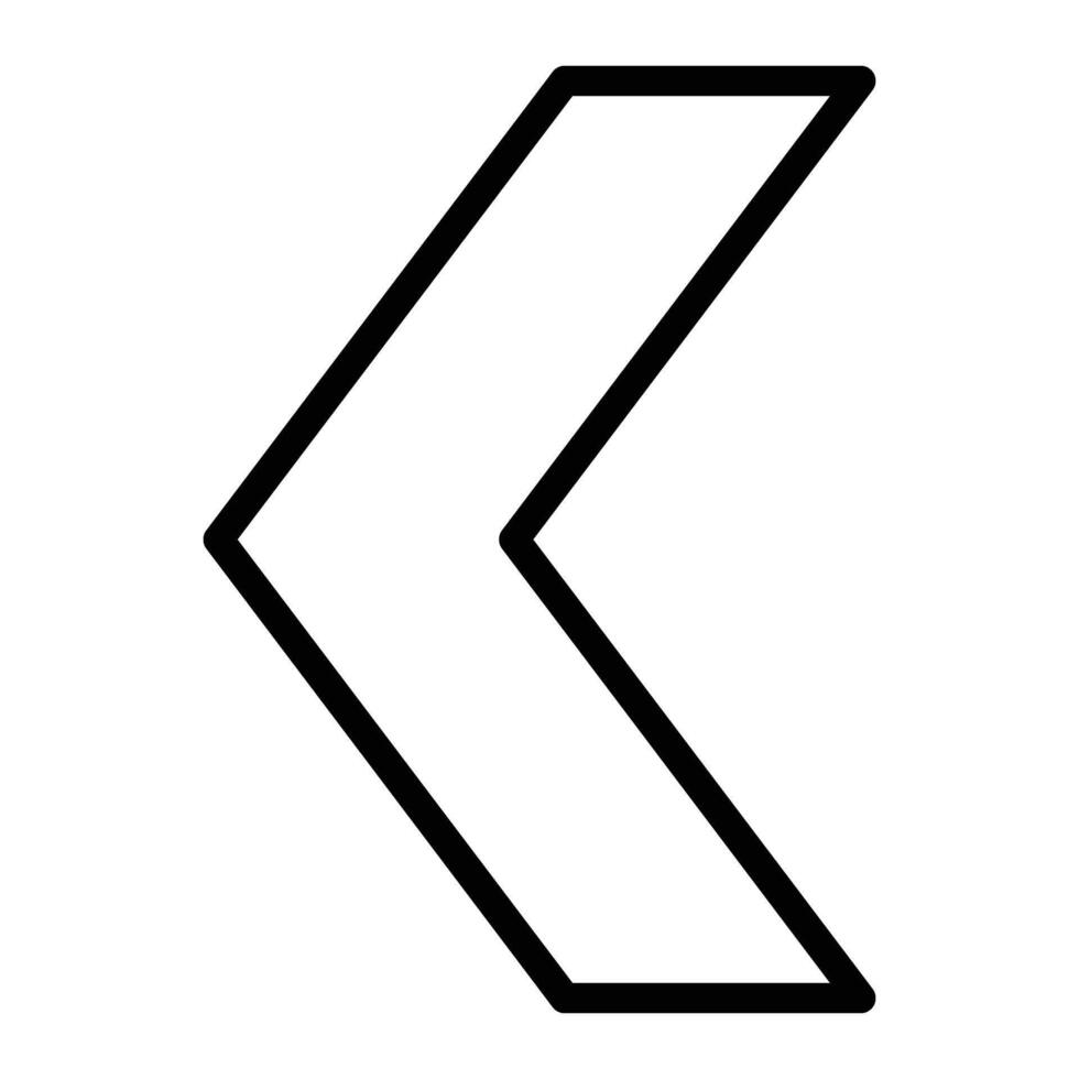 Left Chevron Line Icon Design vector