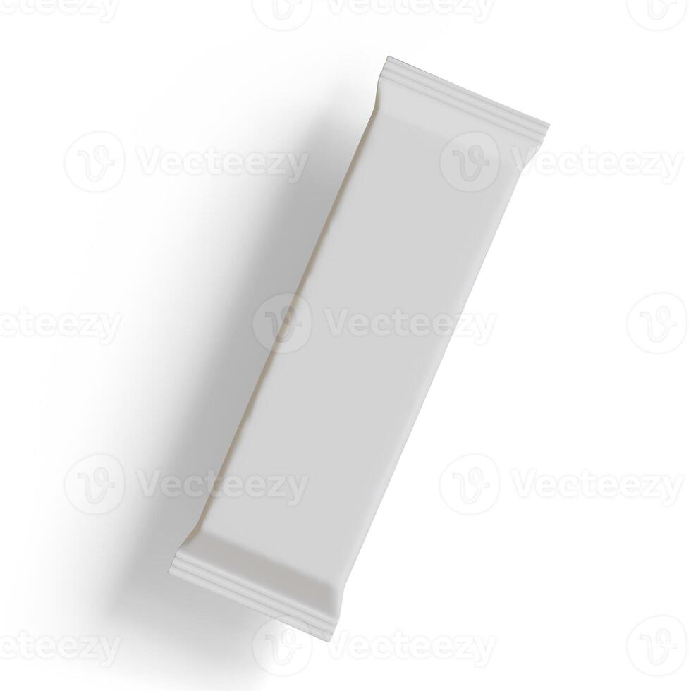 Snack bar packaging white color realistic texture 3D rendered photo