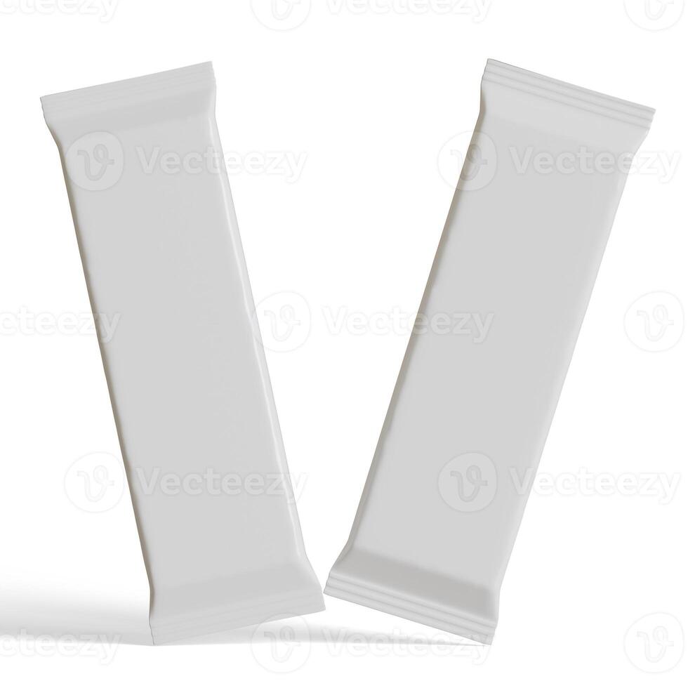 Snack bar packaging white color realistic texture 3D rendered photo