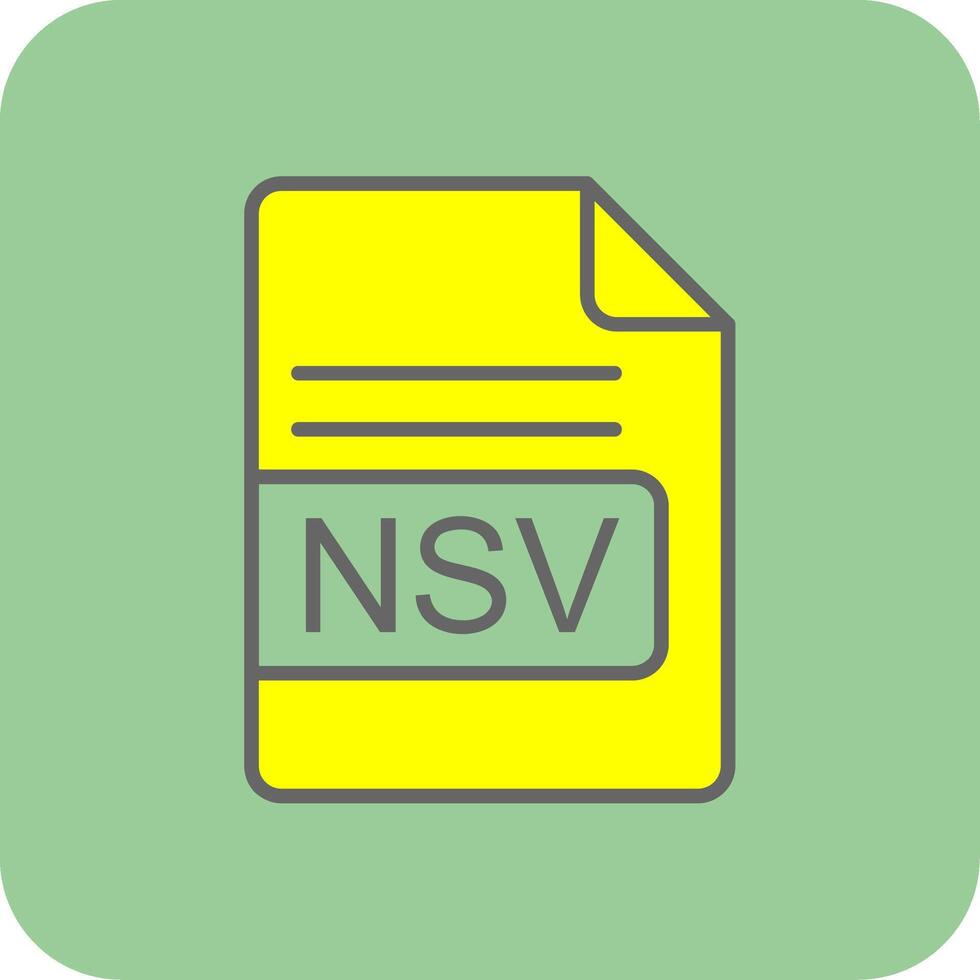 NSV File Format Filled Yellow Icon vector