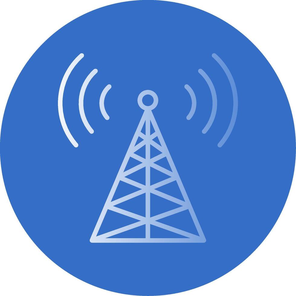 Radio Tower Flat Bubble Icon vector