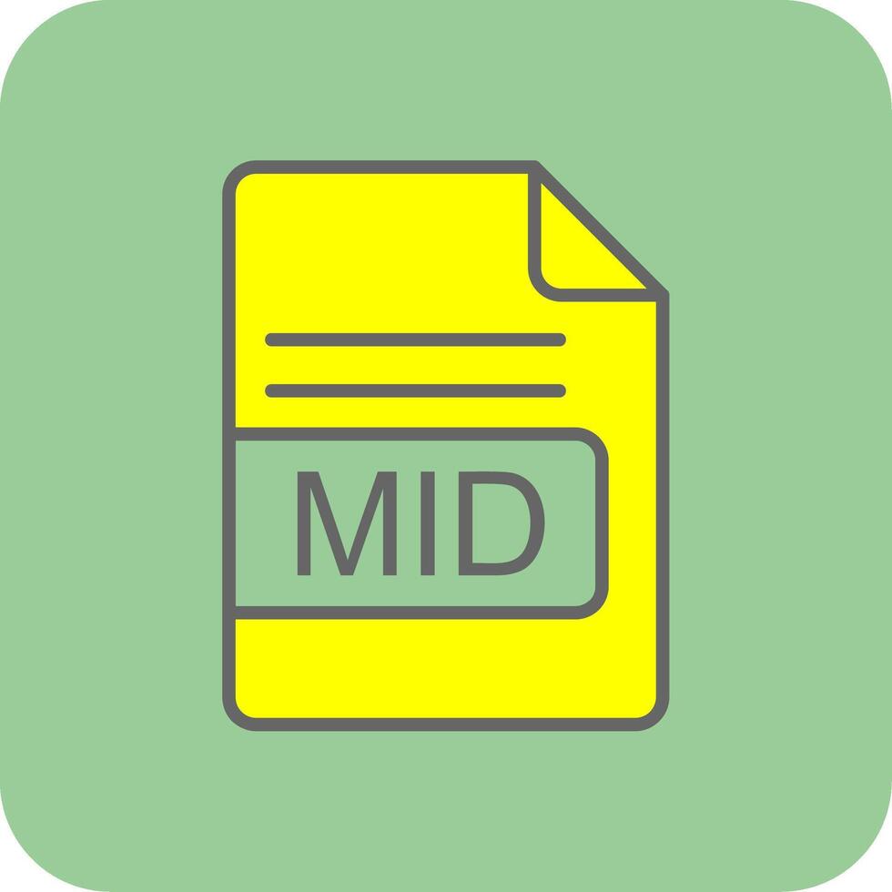 MID File Format Filled Yellow Icon vector