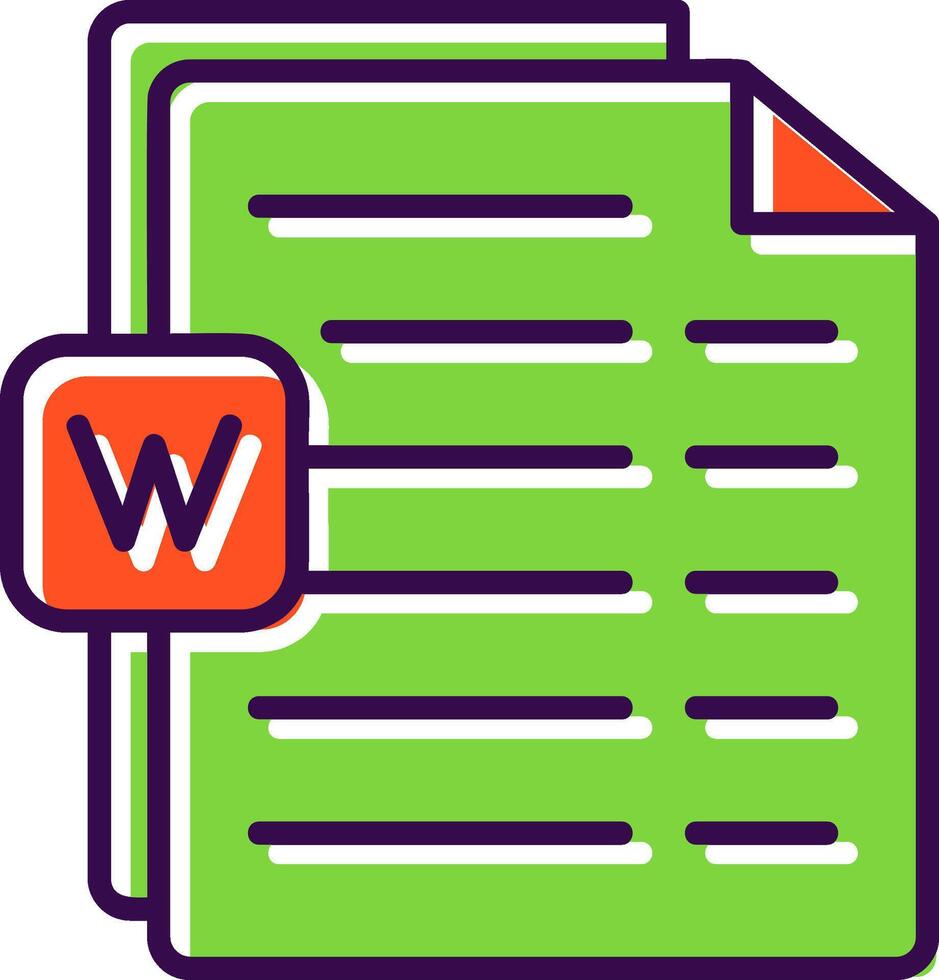 Word filled Design Icon vector