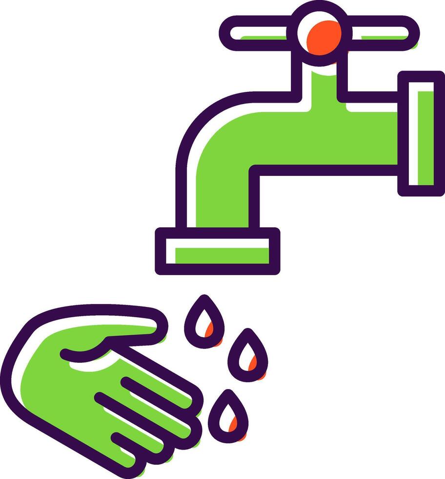 Lavado manos lleno diseño icono vector