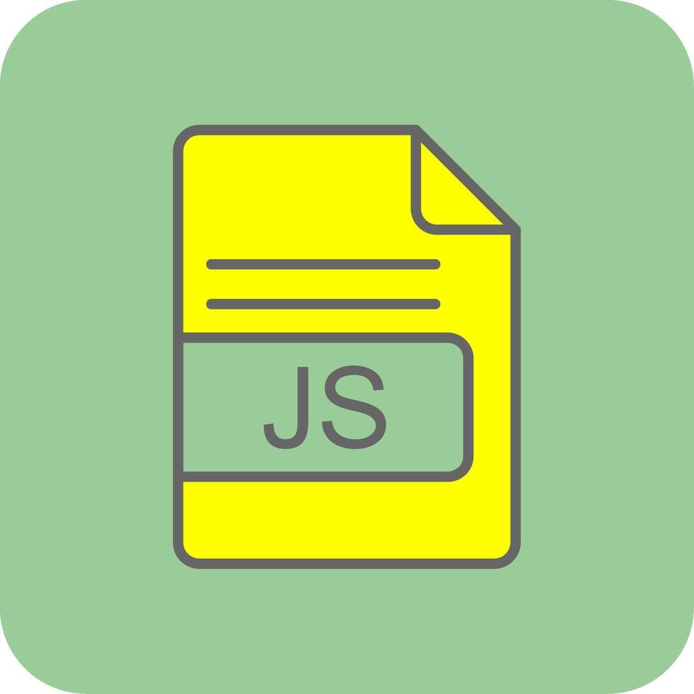JS File Format Filled Yellow Icon vector