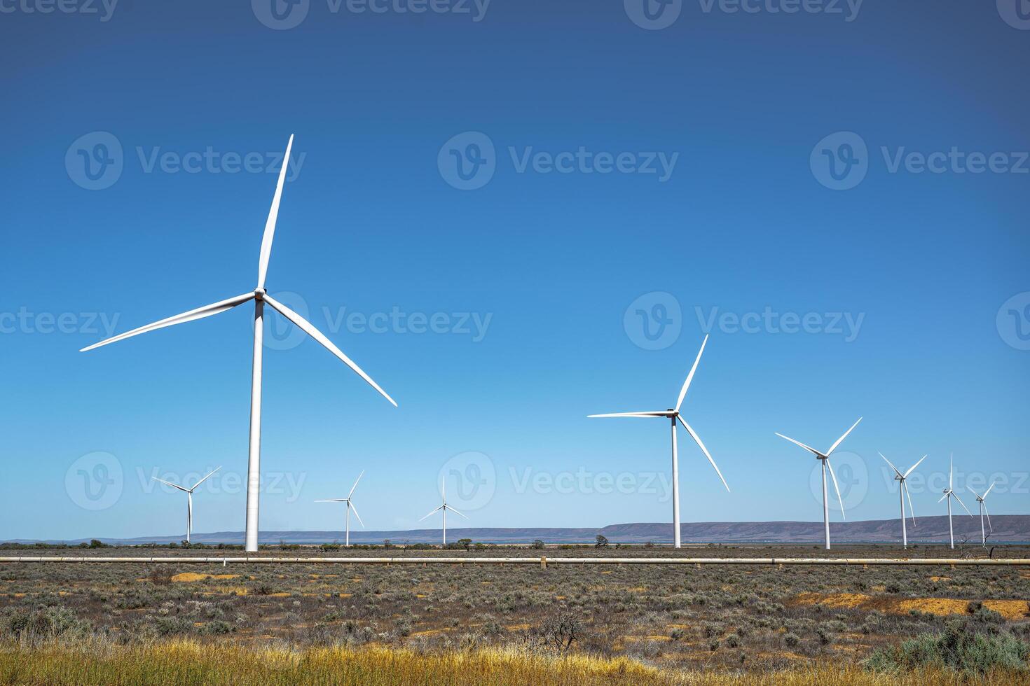 Sustainable Energy Landscape Wind Farm on a Clear Day photo