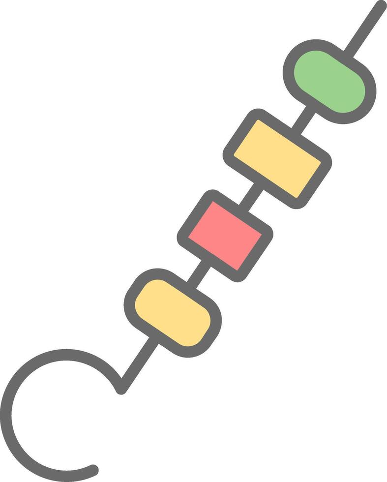 Skewer Line Filled Light Icon vector