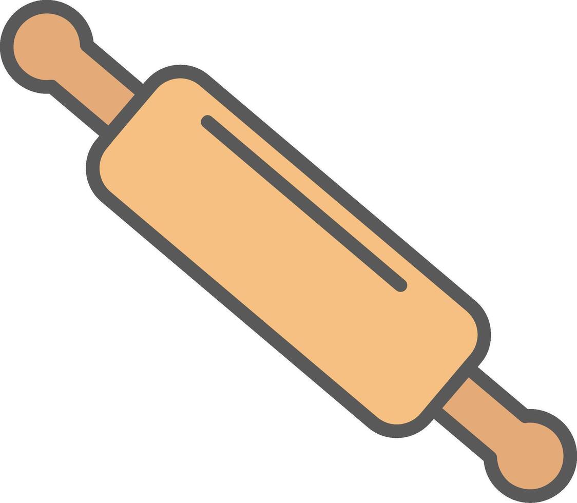 Rolling Pin Line Filled Light Icon vector
