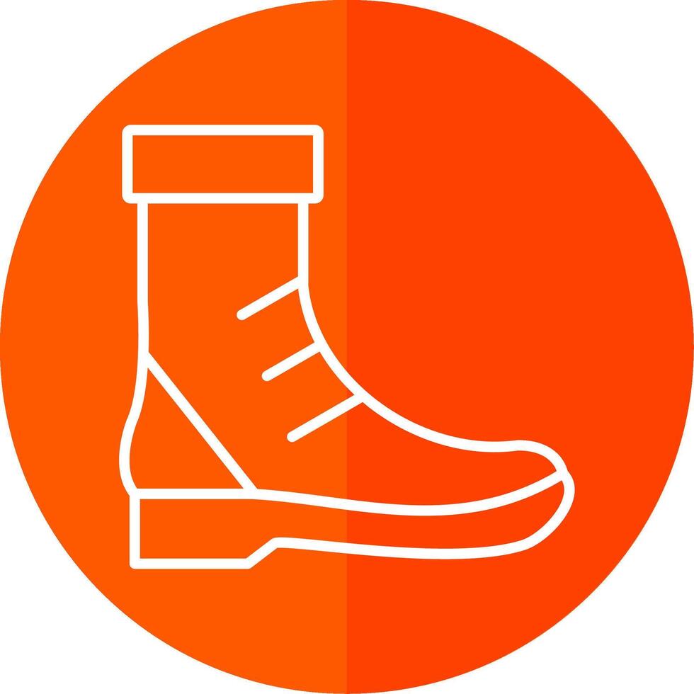 Boot Line Red Circle Icon vector