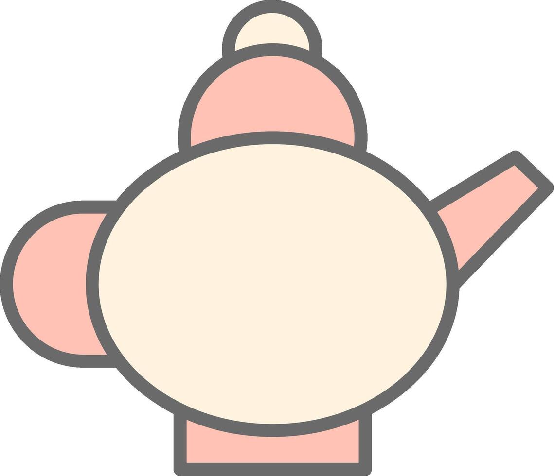 Tea Pot Line Filled Light Icon vector
