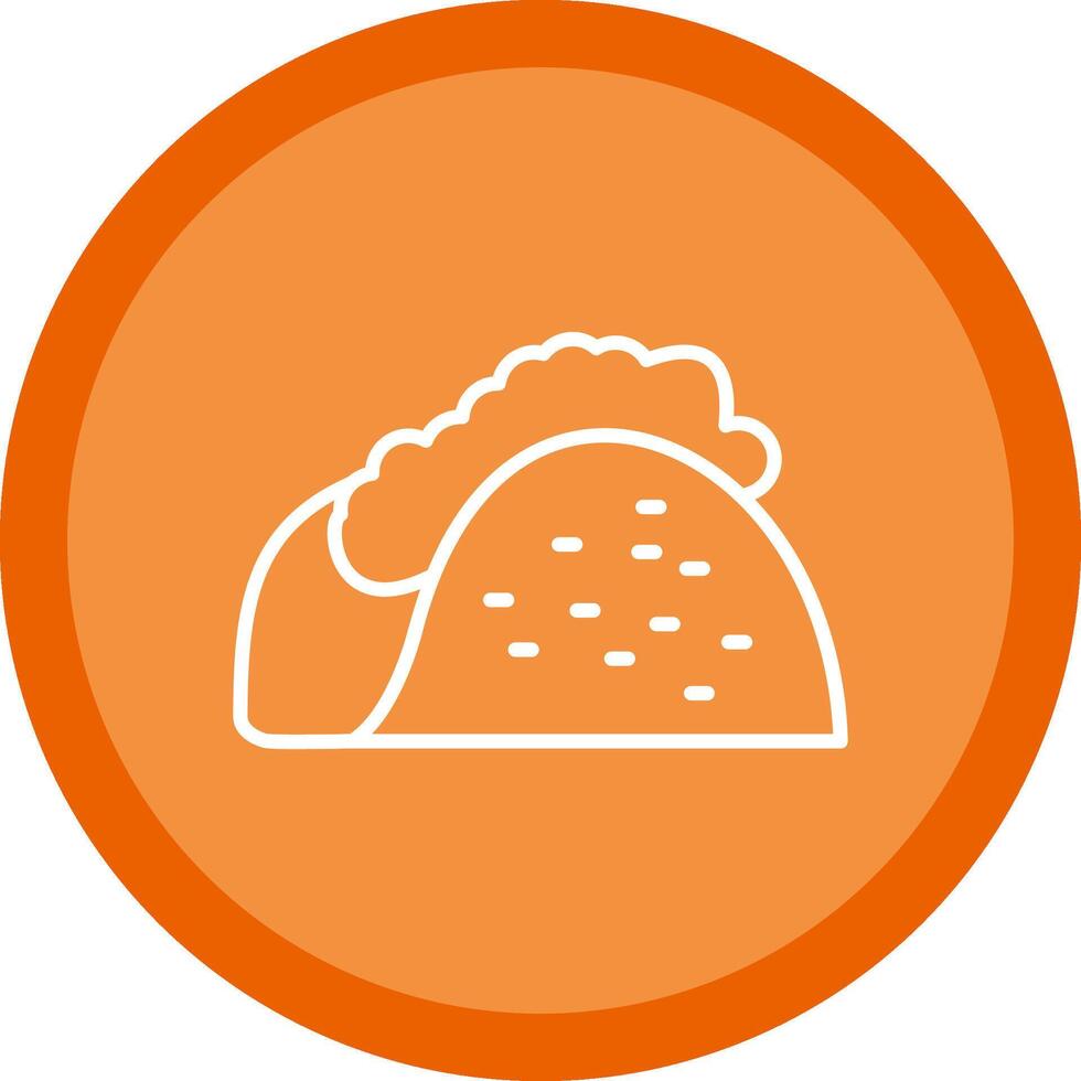 Taco Line Multi Circle Icon vector