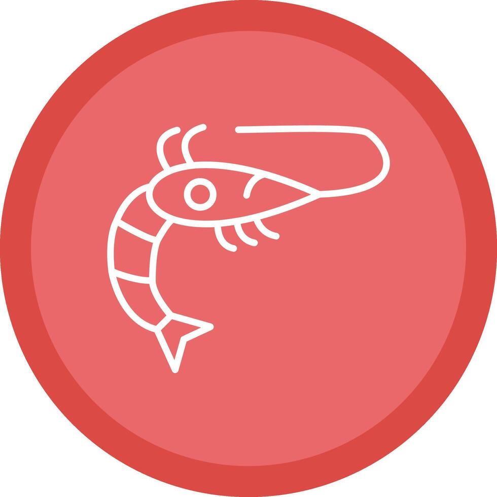 Shrimp Line Multi Circle Icon vector