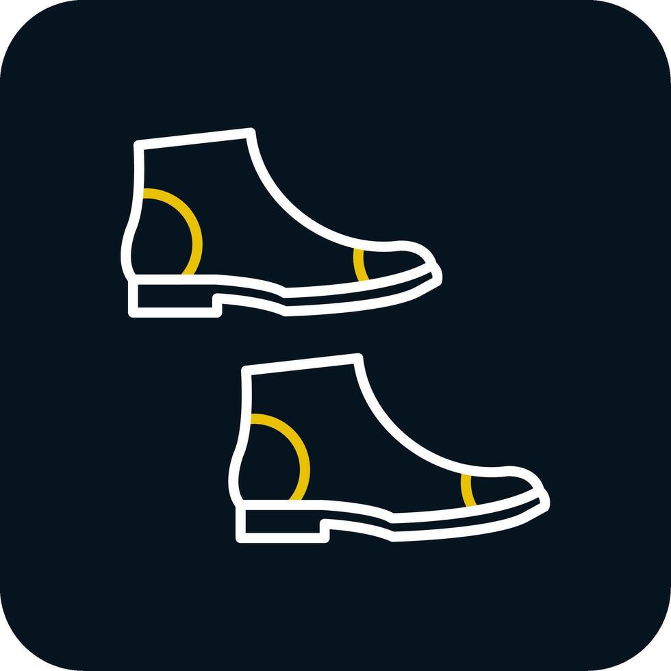 Boots Line Red Circle Icon vector