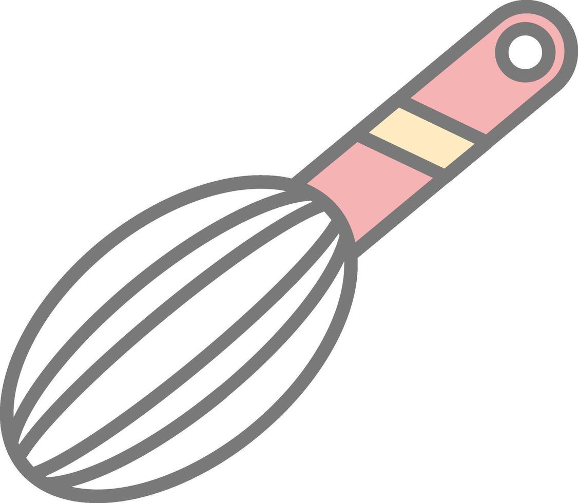 Whisk Line Filled Light Icon vector