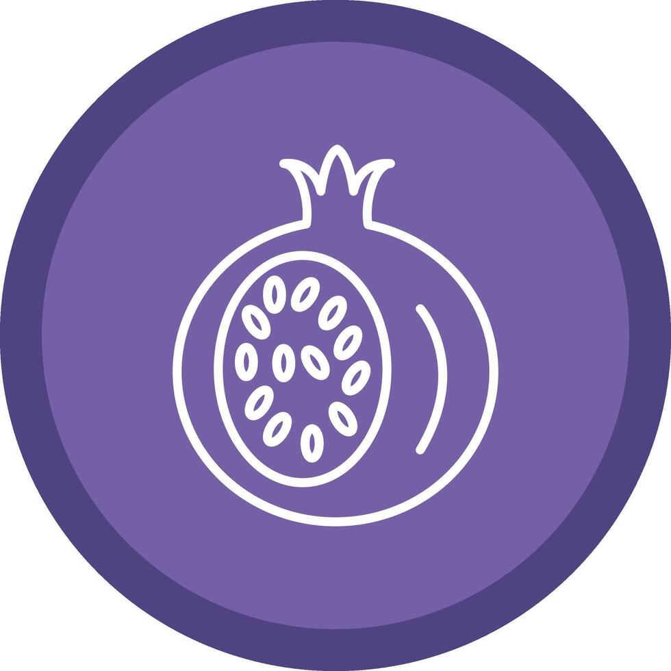Pomegranate Line Multi Circle Icon vector