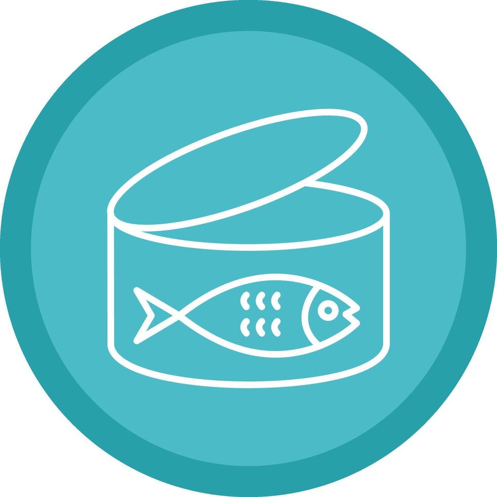 Tuna Line Multi Circle Icon vector