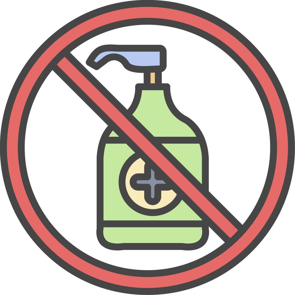 Prohibited Sign Line Filled Light Icon vector