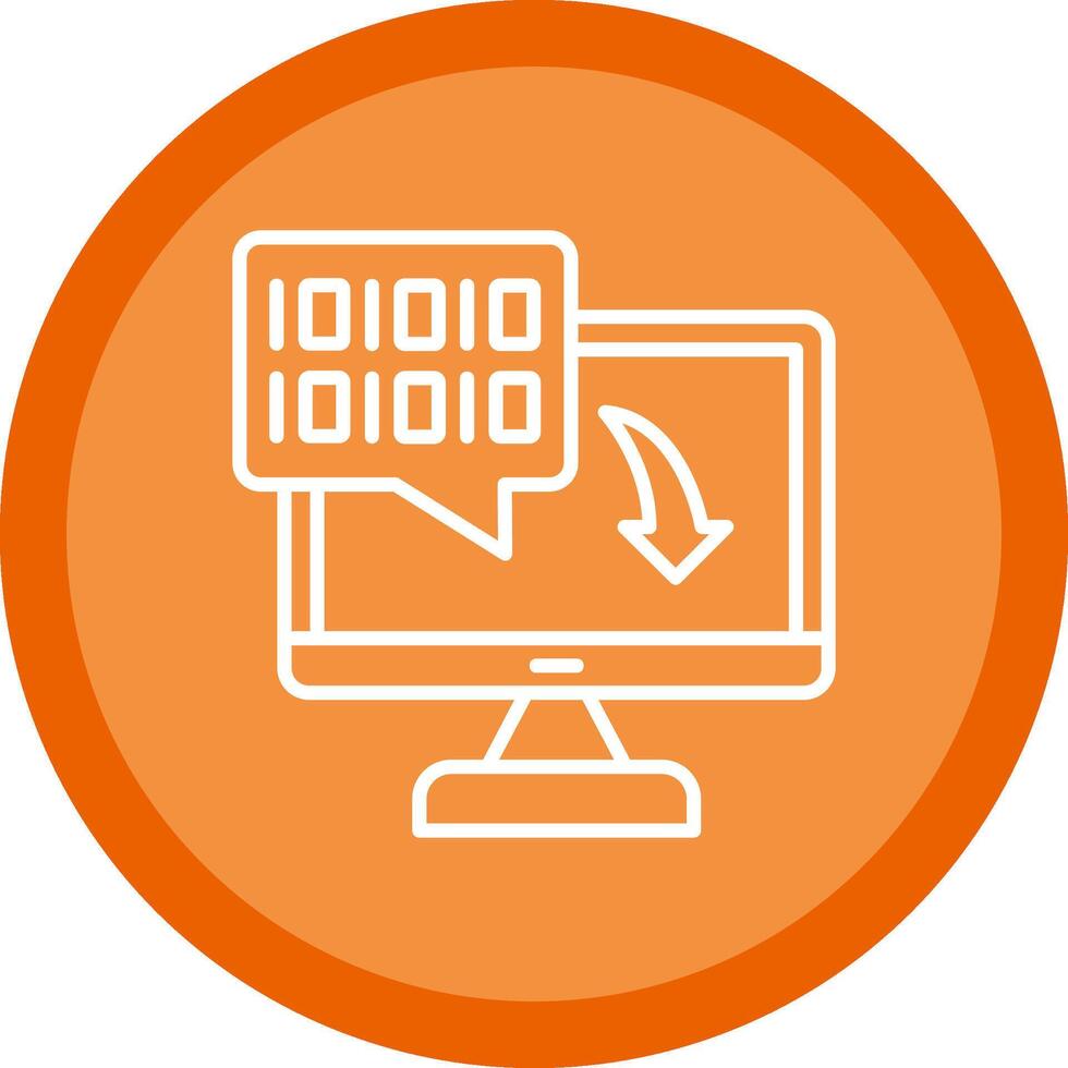 Binary Code Line Multi Circle Icon vector