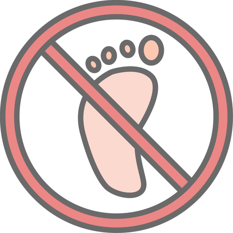 Prohibited Sign Line Filled Light Icon vector
