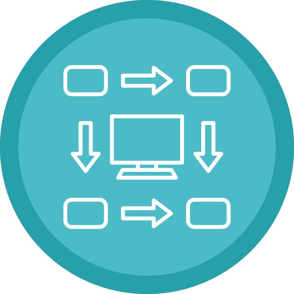 Workflow Line Multi Circle Icon vector