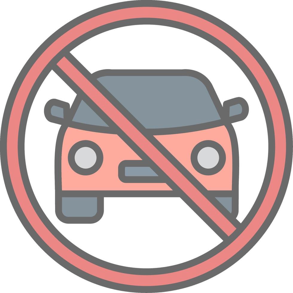 Prohibited Sign Line Filled Light Icon vector